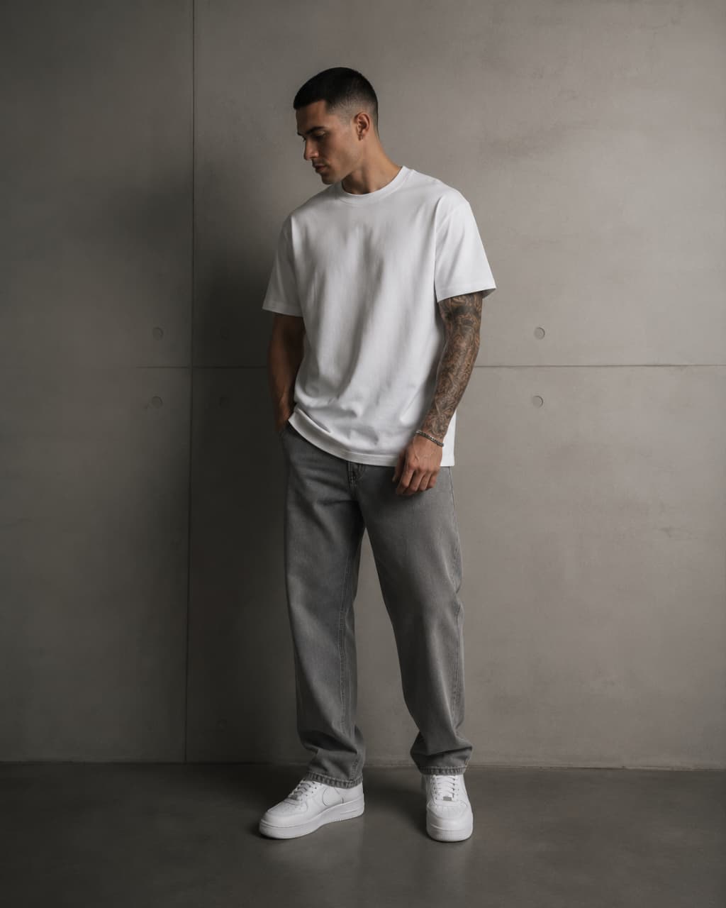 Playera Blanca Semi Oversize